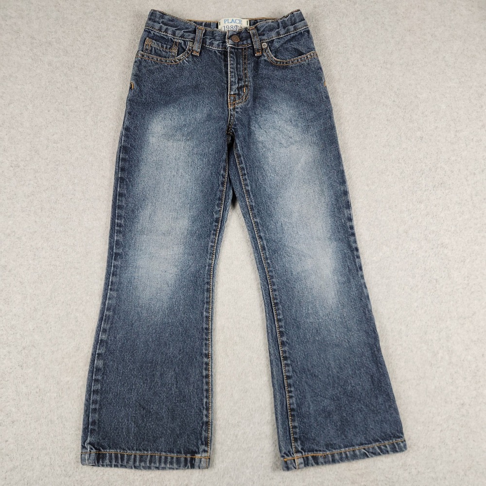 The Children's Place Bootcut Jeans Girls 7 Blue Denim Medium Wash Streetwear